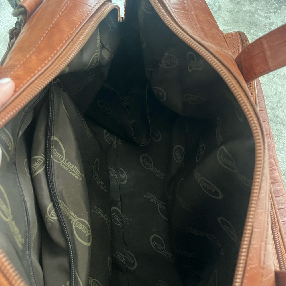 Brown Leather Carry On Bag - Picture 6 of 7